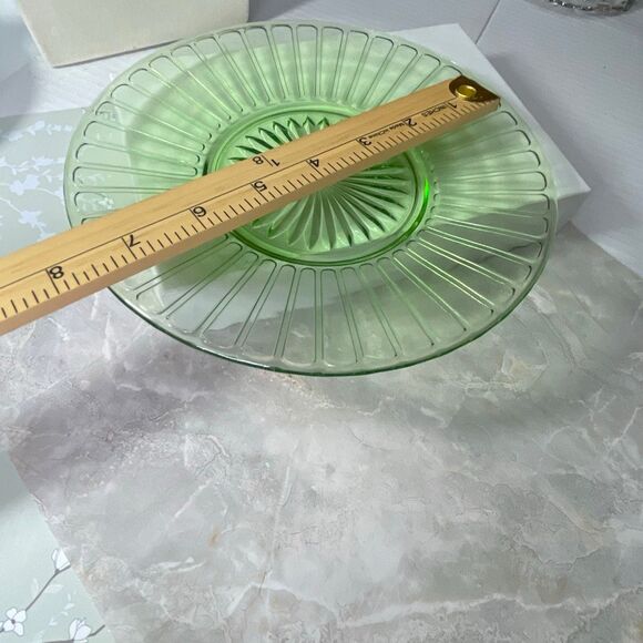 VTG Hazel-Atlas Ribbon pattern depression glass uranium glass Vaseline glass. - Picture 4 of 5